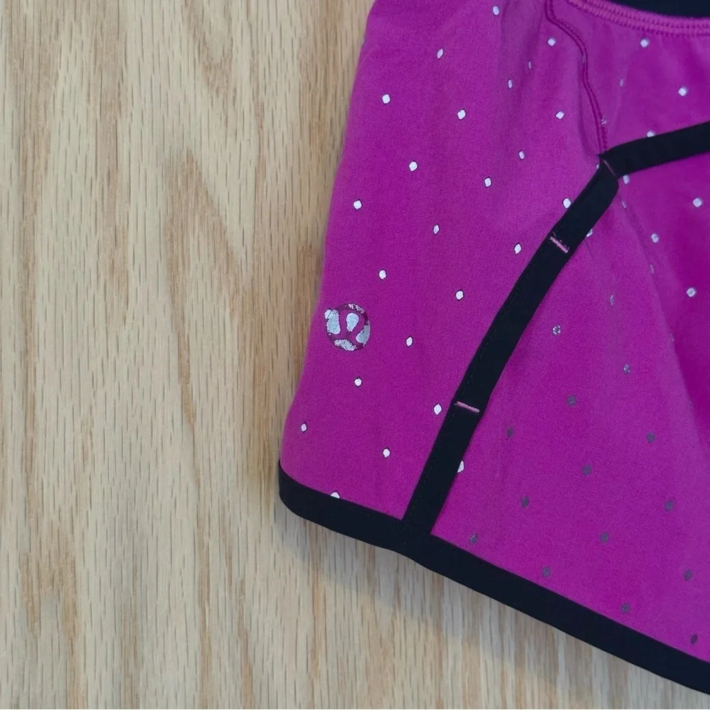 Lululemon Run Times Reflective Short Purple Polka Dot